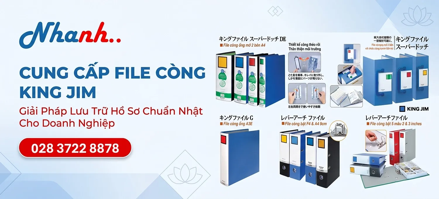 File Còng King Jim – Giải Pháp Lưu Trữ Hồ Sơ Văn Phòng Chuyên Nghiệp